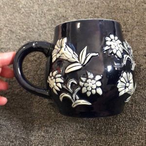 German blue indigo floral Beer Stein .5 liter Western Germany marked 1427 6